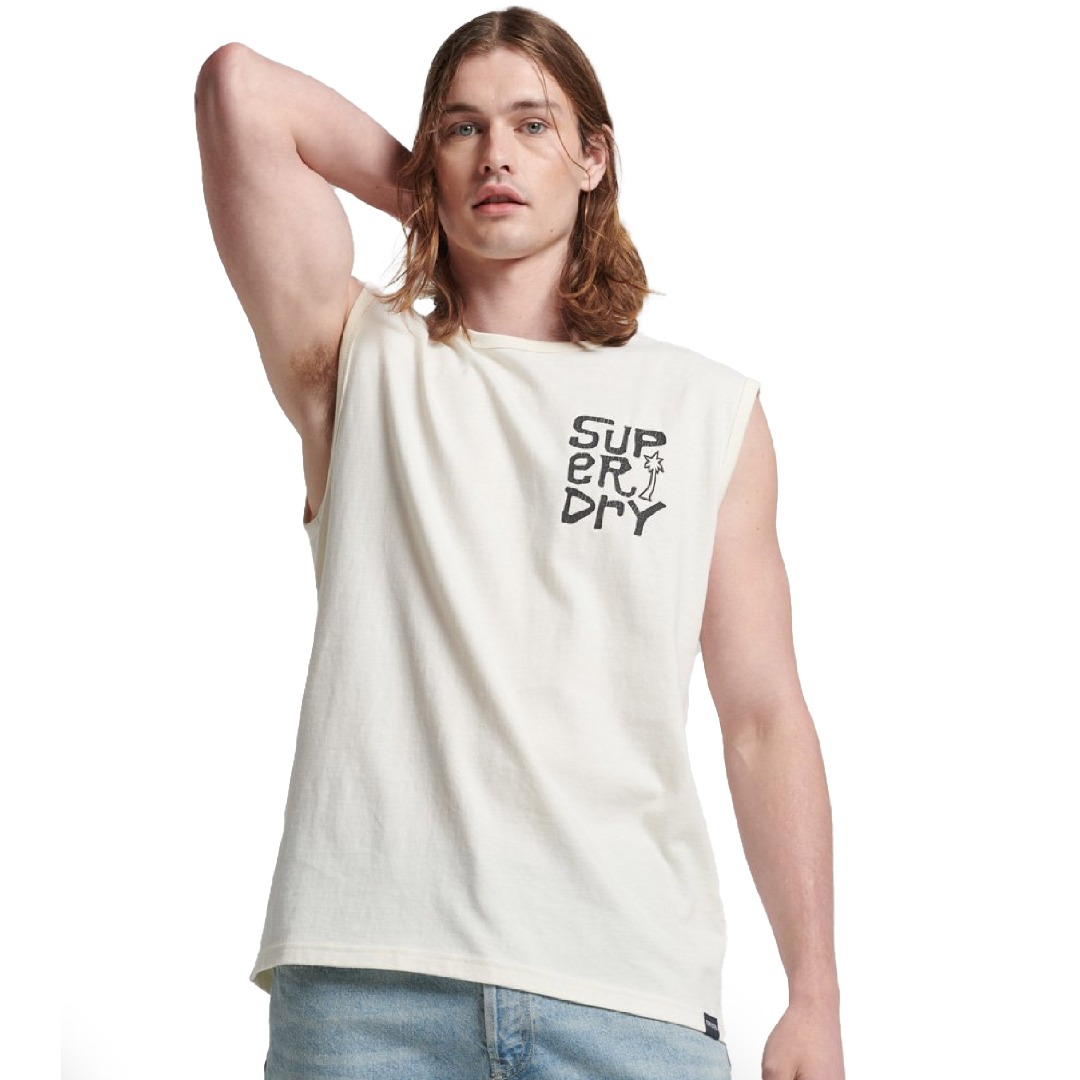 SUPERDRY D2 OVIN VINTAGE TRIBAL SURF VEST M6010752A-00C Εκρού