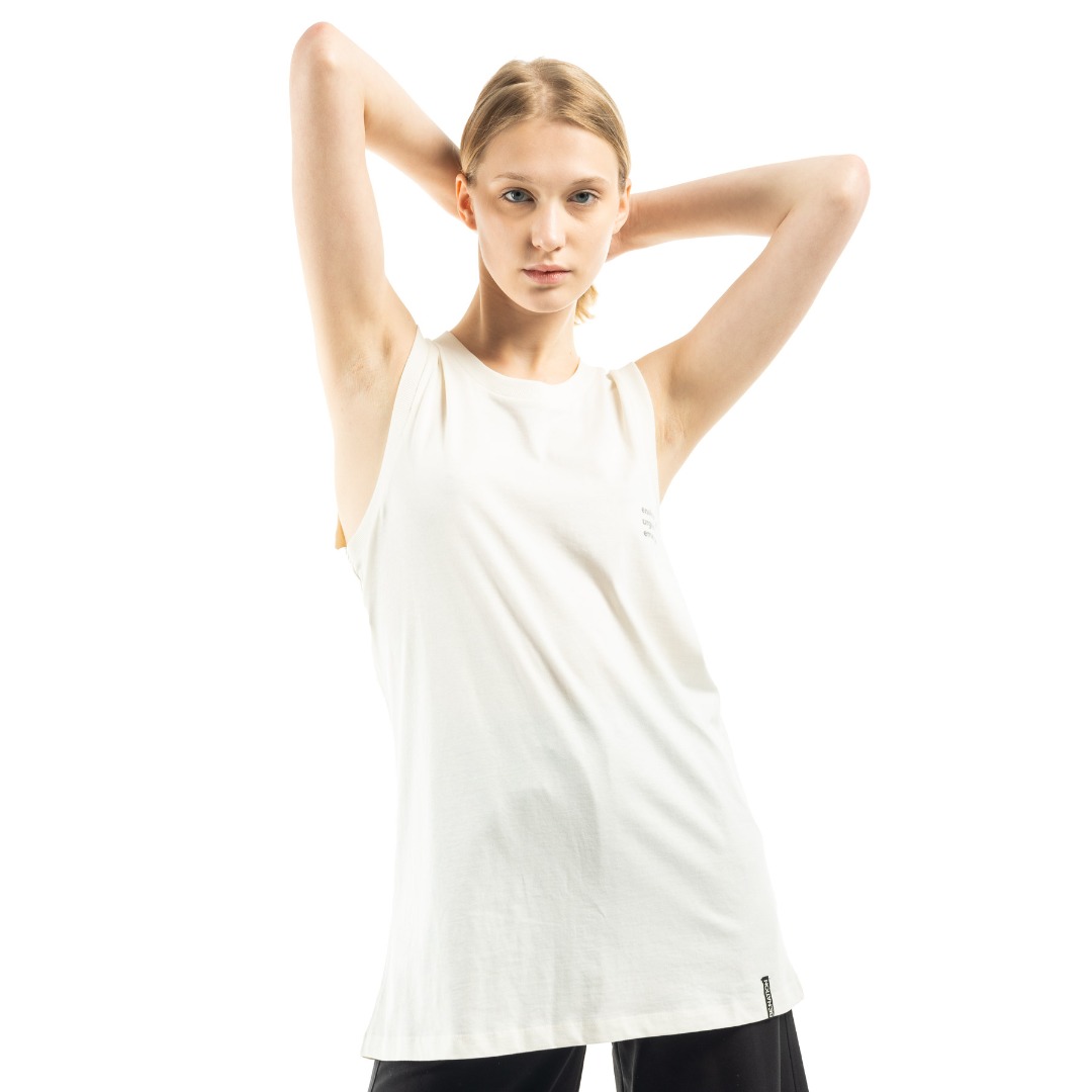 BE:NATION SLEEVELESS WITH REFLECTIVE PRINT 04112303-2A Εκρού